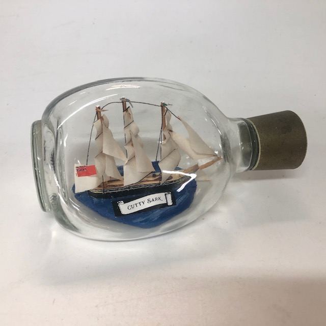 BOTTLE, Ship in Bottle 15cm L